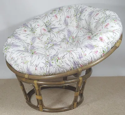 Produktbild von Rattani Rattanstuhl Rattan Papasan Sessel inkl. hochwertigen Polster, D 110 cm, darkbrown