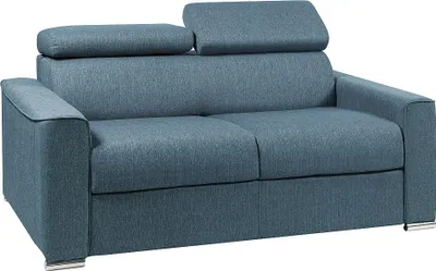 Produktbild von 2-Sitzer-Schlafsofa mit Express-Klappmechanismus aus VIZIR-Stoff – Farbe: Blau – Liegefläche: 120 cm – Matratze: 22 cm