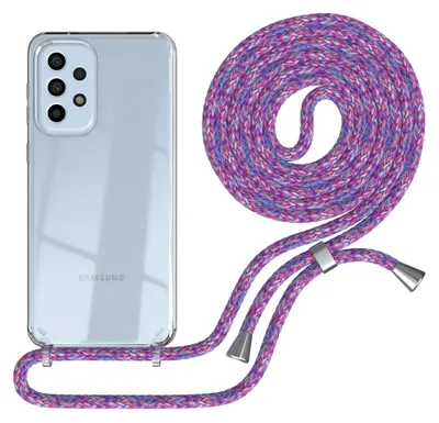 Produktbild von EAZY CASE Handykette kompatibel mit Samsung Galaxy A33 5G, Handyhülle mit Umhängeband, Handykordel, Schutzhülle Clear, Band in Bunt