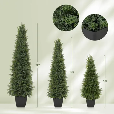 Zdjęcie produktu dla Zestaw 2 szt. - Sztuczna Sosna / Drzewko Bonsai 120 cm – Realistyczna Roślina Doniczkowa do Domu, Biura i na Taras, Bez Pielęgnacji