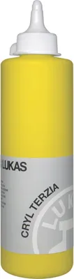 Produktbild von Lukas Cryl Terzia Plastic Bottle Acrylfarbe Primary Yellow 500 ml 1 stk