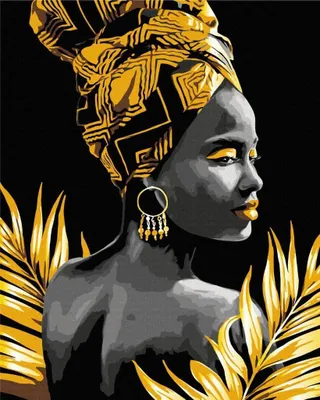 Productafbeelding van Kleurplaten op canvas, zwart, 40x50 cm, Art&Hobby - "De gouden muze", 801025910