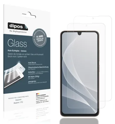 Immagine prodotto di 2x Pellicola Protettiva per Xiaomi Redmi 17C Protezione opaco Vetro Flessibile 9H dipos