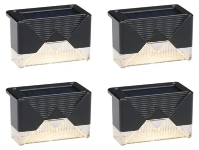 Produktbild von Grundig Gartenleuchten Solar 4er Pack - Solarleuchten für Terrasse und Zaun - Warmweißes Stimmungslicht - Inkl. Befestigungsmaterial - 6-8 Stunden Akkulaufzeit