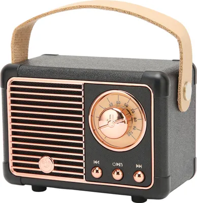 Produktbild von Retro-Bluetooth-Lautsprecher HiFi-Stereo Schnelle Übertragung Geringer Stromverbrauch Tragbarer Vintage-Lautsprecher für zu Hause und draußen Schwarz
