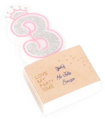 Produktbild von Geburtstagskerze Zahl 3 Prinzessin 5,8 cm mit Glitzer - Einheitsgröße