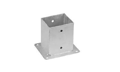 Produktbild von PSP 200 Aufschraubhülse Pfostenträger Pfostenschuh Bodenplatte Hülse für Pfosten verzinkt (201x201x200)