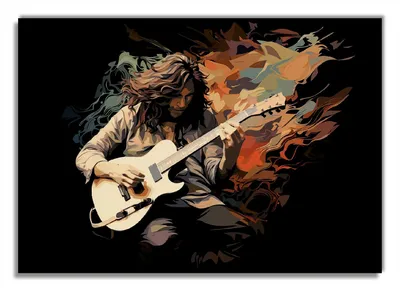 Produktbild von Wallario Poster - Gitarrensolo, Kunstdruck Größe: 70 x 100 cm
