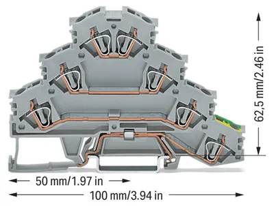 Imagen del producto de Wago 281-530, 6 mm, 100 mm, 62,5 mm, 400 V