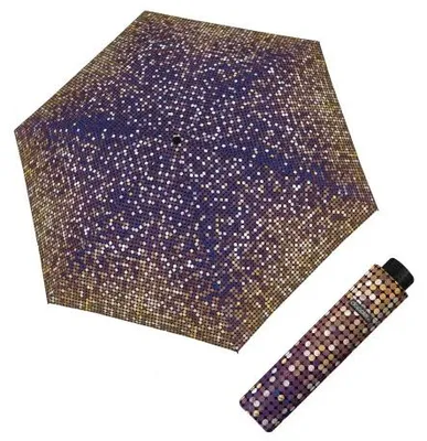 Obrázek produktu pro Doppler Fiber Havanna Twinkle blue - dámský skládací deštník