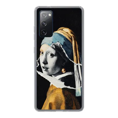 Produktbild von MuchoWow® Handyhülle Schutzhülle Hülle für Samsung Galaxy S20 FE Mädchen mit Perlenohrring - Gold - Schwarz - Weiß Silikon Softcase Handy Hülle - Abdeckung