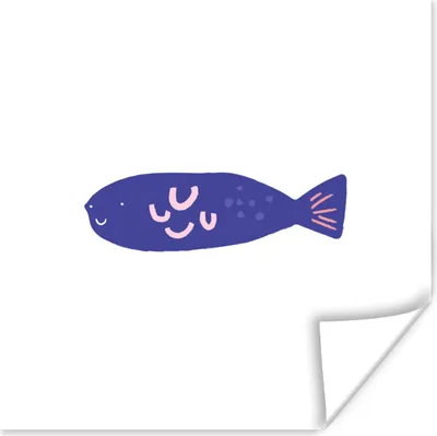 Produktbild von MuchoWow® Poster Fisch - Pastell - Lila 100x100 cm - Babyzimmer