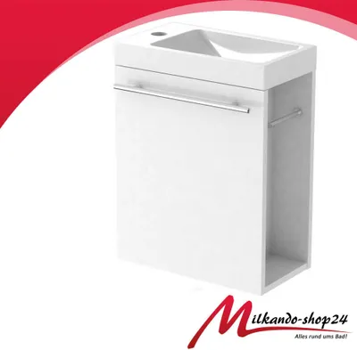 Produktbild von Badmöbel Waschbecken Keramik mit Unterschrank Waschtisch Gäste wc Weiß 40 cm