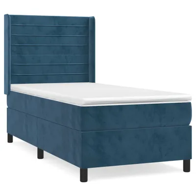 Produktbild von Boxspringbett mit Matratze Dunkelblau 80x200 cm Samt