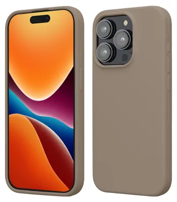Produktbild von kwmobile Handyhülle für iPhone 15 Pro Hülle, für iPhone 15 Pro Case - Hülle Silikon - kabelloses Laden - Taupe