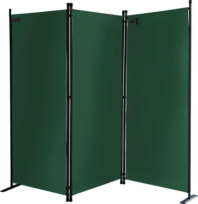 Produktbild von Faltbarer Paravent - grün - 3-teilig - 170 x 165 cm - Stoff