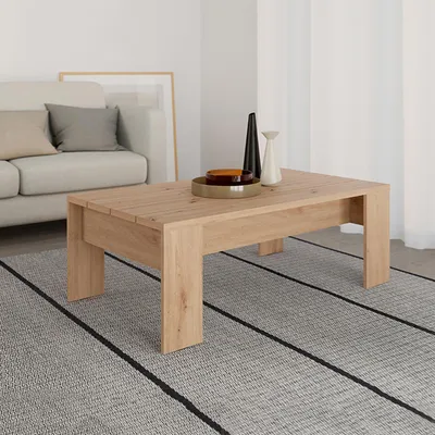 Immagine prodotto di Bertona - Tavolino da Salotto, 120x67x43h cm Marrone Rovere Nodi, Forma Rettangolare