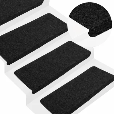 Immagine prodotto di vidaXL Tappetini autoadesivi 30 pezzi nero 65x24,5x3,5 cm
