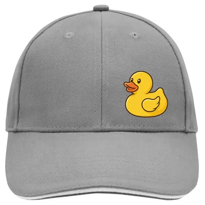 Produktbild von Huuraa Cappy Mütze Quietscheente Gummiente Badeente Dark Grey/White Baumwolle 6-Panel Kappe Geschenkidee