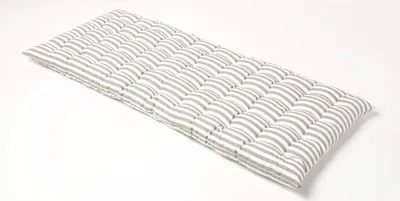 Produktbild von HOMESCAPES 2-Sitzer Bankauflage mit Streifen, 100% Baumwolle, grau