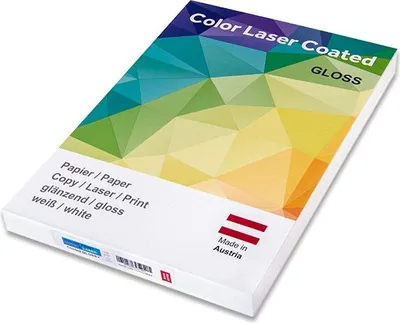 Image de Papier A4 couché pour imprimante laser couleur, brillant, 250 g, 125 feuilles