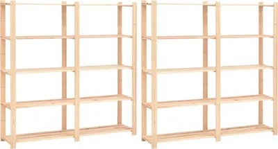 Produktbild von Lagerregale 5 Böden 2 Stk. 170x38x170cm Massivholz Kiefer 500kg