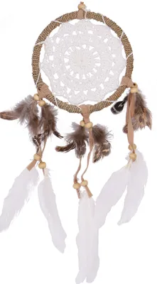Produktbild von Traumfänger mit Gehäkelter Spitze - Weiß 12 cm, Traumfänger, Mobiles