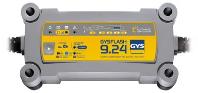 Productafbeelding van GYS autobatterij oplader, batterijoplader 230V voor auto, vrachtwagen, motorfiets, model 029477