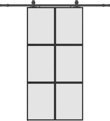 Produktbild von vidaXL Schiebetür mit Beschlag Schwarz 102,5x205 cm Hartglas