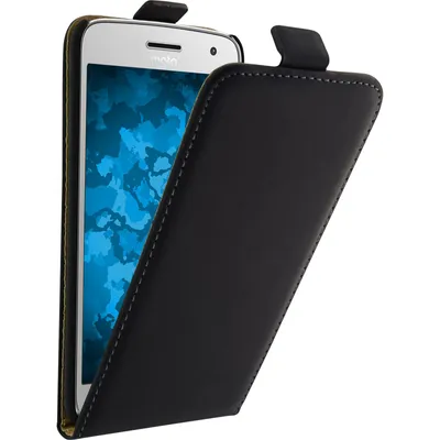Produktbild von PhoneNatic Kunst-Lederhülle kompatibel mit Lenovo Moto G5 Plus - Flip-Case schwarz + 2 Schutzfolien