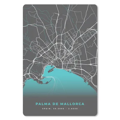 Produktbild von MuchoWow® Mauspad Mousepad Mallorca - Stadtplan - Karte - Blau 18x27 cm - Mousepads - Maus Mat - Pad - Mausunterlage
