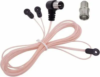 Obrázek produktu pro Vnitřní anténa FM, dvojitá anténa ve tvaru Y, 75 Ohm, F-konektor, koaxiální kabel, rozhlasová anténa FM pro AV stereofonní zesilovač AV stereofonního kina