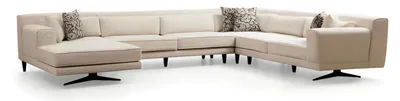 Produktbild von Weiße U-Form Wohnzimmer Couch Designer Sofas Polster Möbel