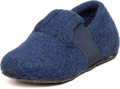 Produktbild von Gottstein Alpine Runner Kinder Hausschuhe aus Schurwolle Dunkelblau (Ink Blue Mele), 48-409-4869