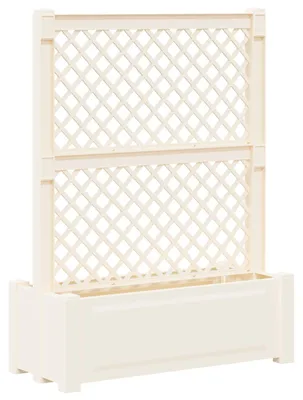 Immagine prodotto di vidaXL Vaso grande con traliccio, bianco, 99,5 x 43 x 133,5 cm, PP
