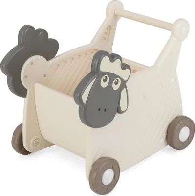 Image de Trotteur pour tout-petits avec rangement de 18 L, motif mouton, 4 roues