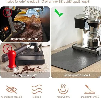 Image de Tapis antidérapant pour évier, gris, 1 pièce, pour machine à café