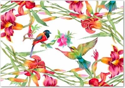 Produktbild von Tulup® Glas-Bild - 100 x 70 - Wandbild aus Glas - Wandkunst - Wandbild hinter gehärtetem Sicherheitsglas - Tiere - Exotische Vögel - Mehrfarbig