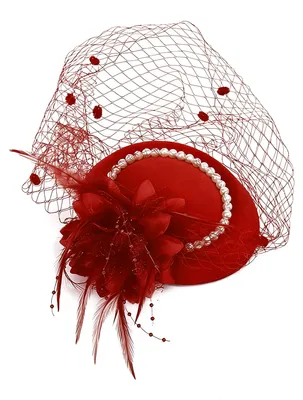 Produktbild von Damen-Fascinator-Hut mit Federn, Netzstoff und Imitationsperlen, Pillbox-Hut, kleiner Zylinder, Haaraccessoire für Alltag und Party
