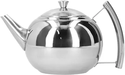 Produktbild von Teekanne, 2L Teekanne aus Edelstahl Kaffeekanne mit abnehmbarem Aufgussfilter zum Aufbrühen von Loseblatt-Tee