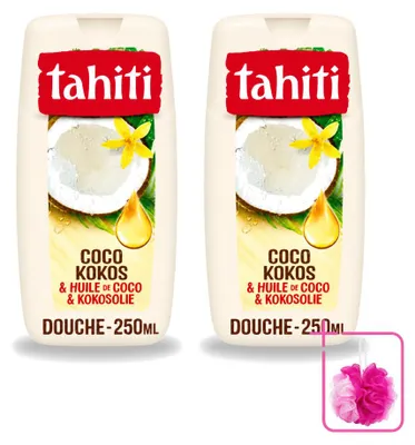 Obrázok produktu pre 2 x Tahiti sprchový gél Kokos & Kokosový olej - 250 ml - Balenie po 2 kusy