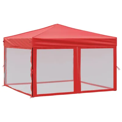Obrázok produktu pre vidaXL Párty stan skladací s bočnými stenami červený 3x3 m