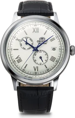 A studio shot of a men's watch against a white background.