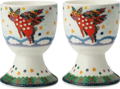 Produktbild von Maxwell & Williams Smile Style Eierbecher 2er-Set Pigasus, Geschenkbox, Porzellan, DX0468