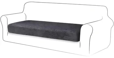 Immagine prodotto di Copertura per cuscini, fodera per divano, protezione per mobili, 3 posti, grigio, velluto elasticizzato, 1 pezzo