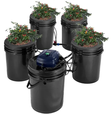 Zdjęcie produktu dla Profesjonalny System Hydroponiczny Vevor Rdwc 4 Wiadra 20L Zestaw