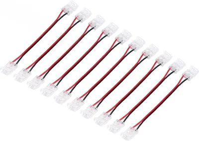 Obrázek produktu pro 10 ks COB Strip Light konektor 2Pin PC materiál 10mm šířka Double Headed Strip to Strip Extension Connector