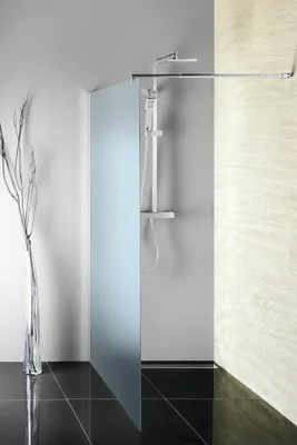 Produktbild von Aqualine WALK-IN Glaswand für Wandmontage mit Stütze, 1-teilig, 700 mm, Brick Glas