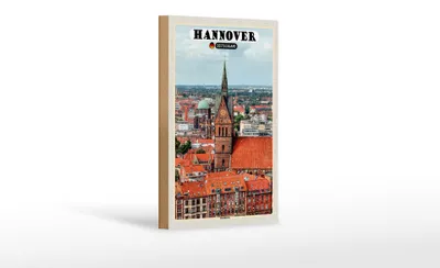 Produktbild von Holzschild Städte Hannover Marktkirche Altstadt 12x18 cm Dekoration