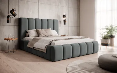 Obrázek produktu pro BESILIO Čalouněná postel Dream 160x200 - Designová postel s úložným prostorem a dřevěným rámem - tmavě šedá & Magic Velvet 2217